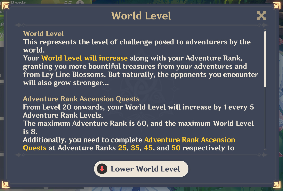 Lower World Level