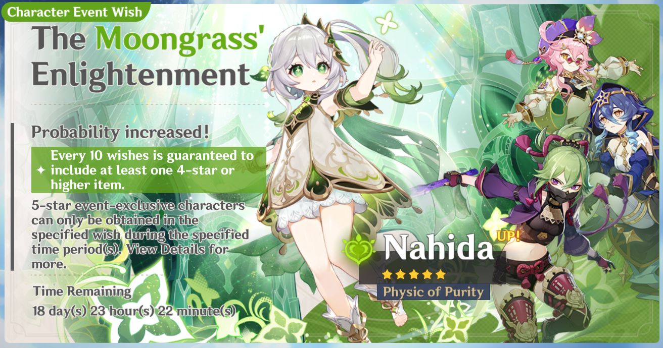 Nahida banner The Moongrass' Enlightenment